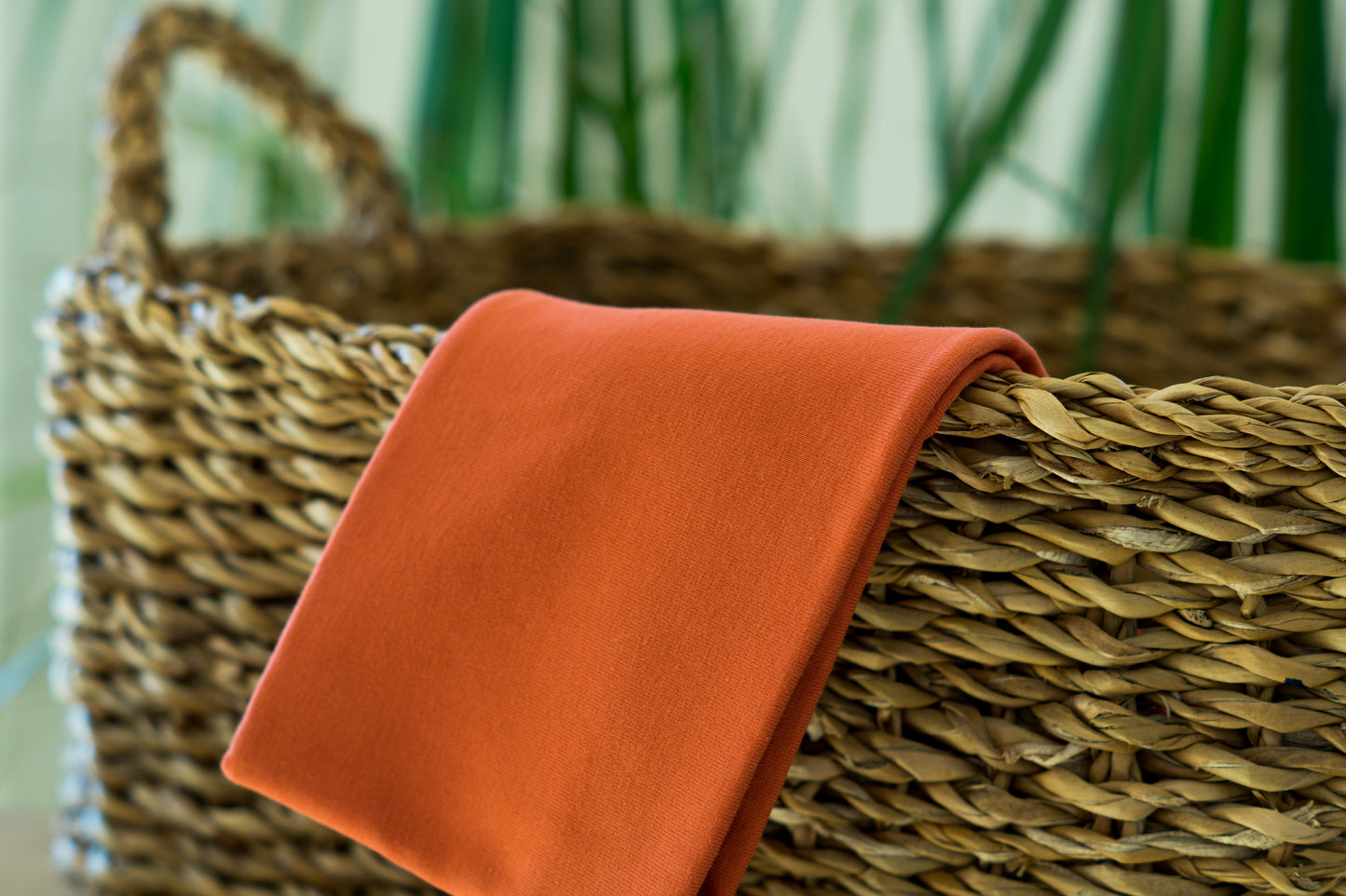 Stirnband orange Ocker uni Damen Feinripp