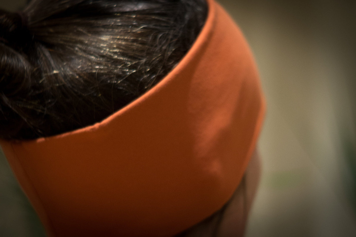Stirnband orange Ocker uni Damen Feinripp