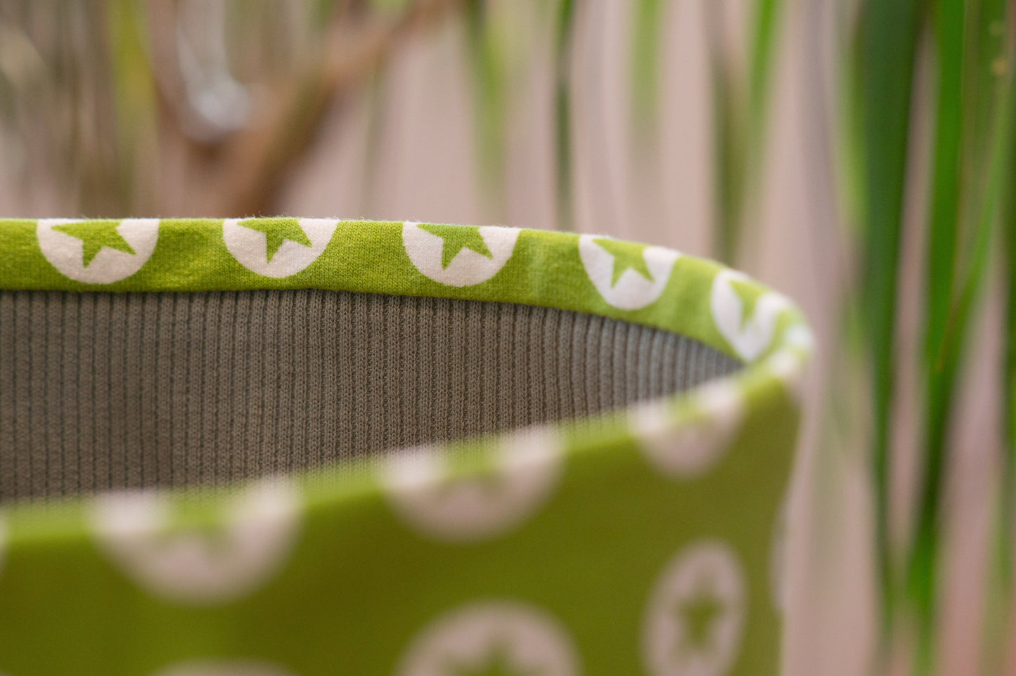 Stirnband Sterne grün Damen Feinripp