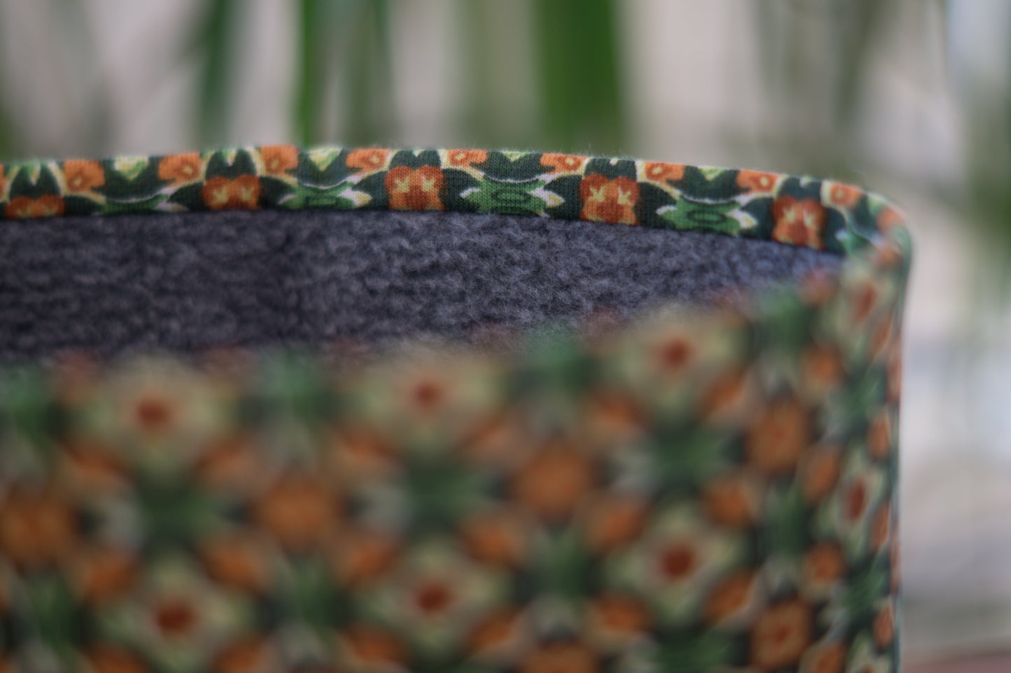 Stirnband Blüten grün Damen innen Fleece
