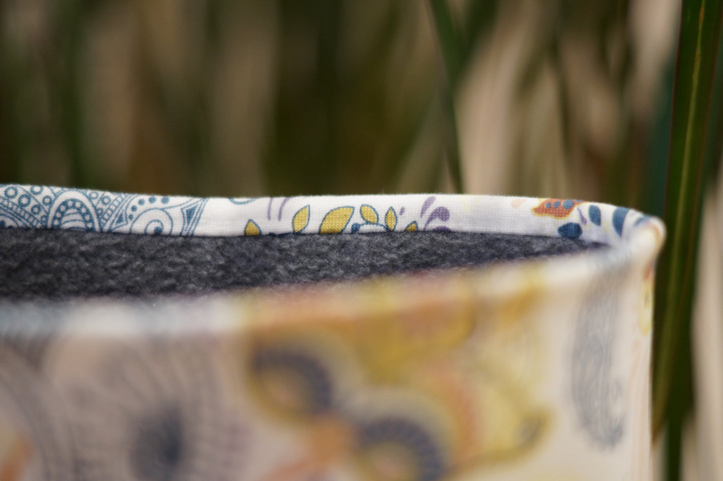 Stirnband Weiß orientalisch Blumen Damen innen Fleece