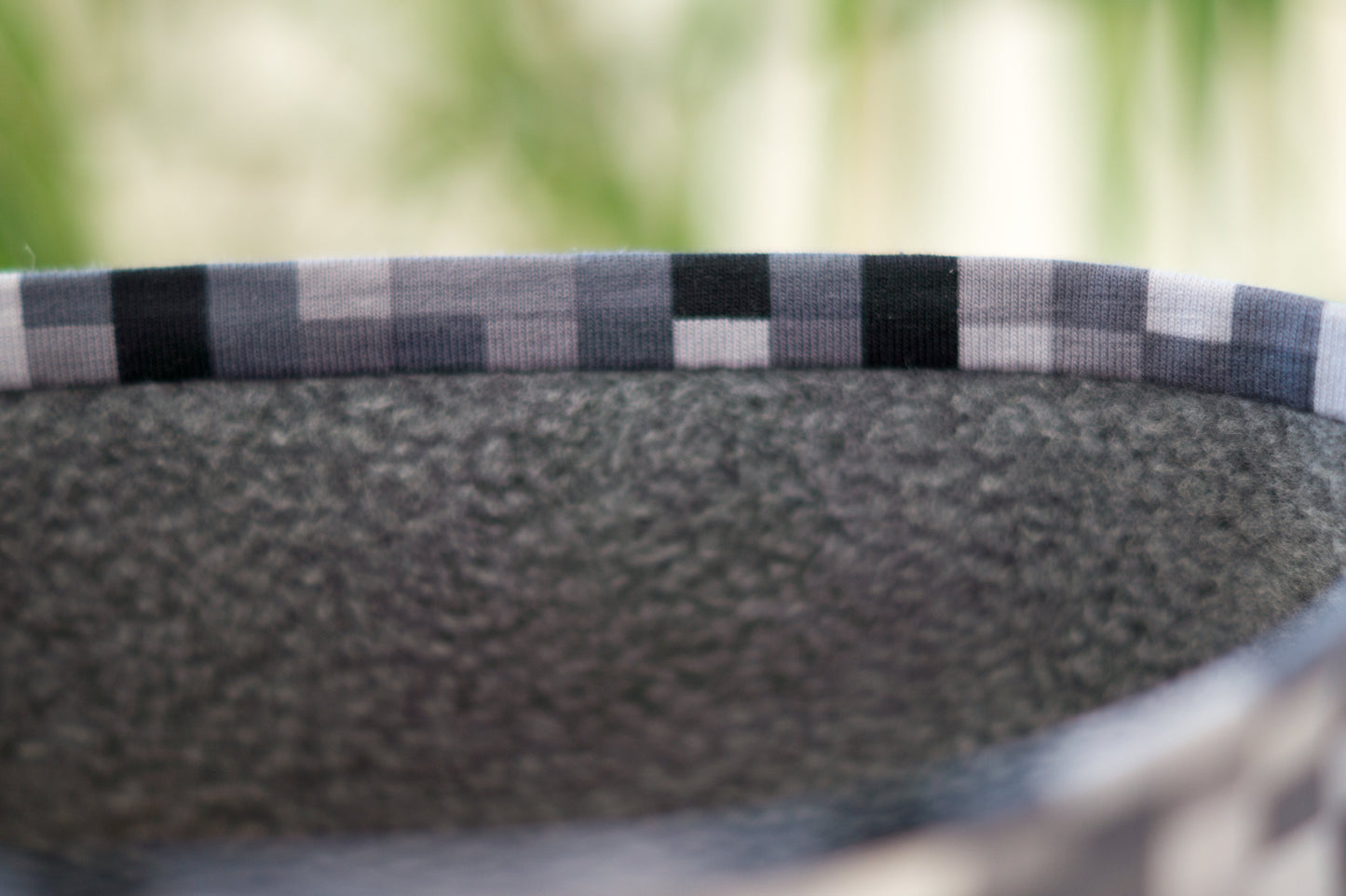 Stirnband Pixel grau Weiß Damen innen Fleece
