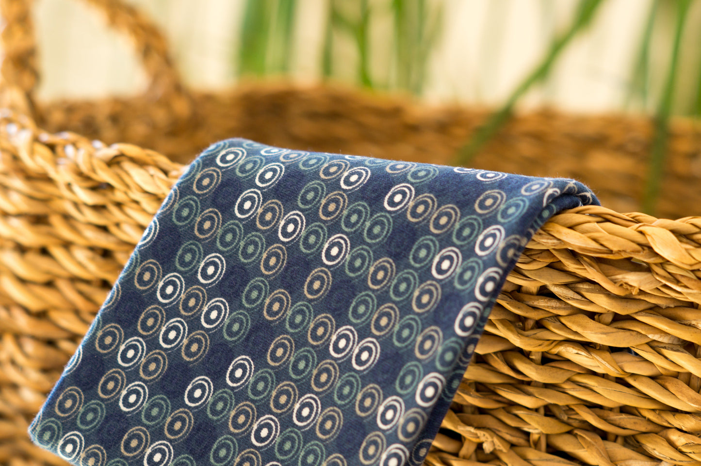 Stirnband Kringel blau Punkte Damen Feinripp