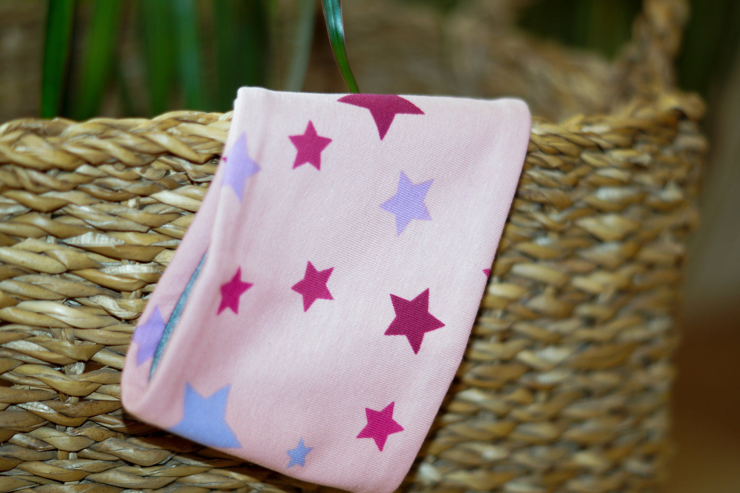 Stirnband Stern pink rosa lila Kinder Jersey