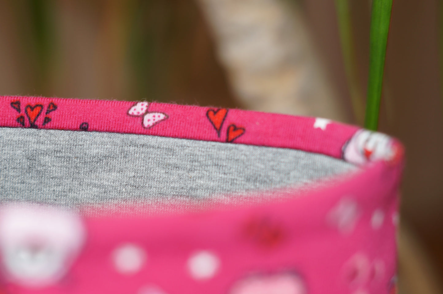 Stirnband Eule pink Kinder Jersey