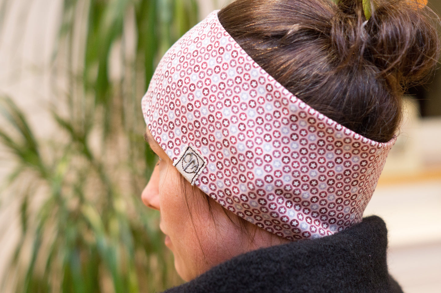Stirnband Sterne lila Damen Feinripp