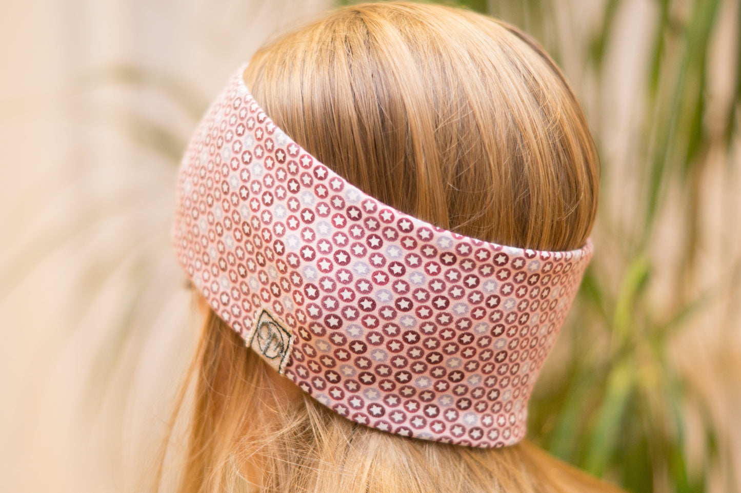 Stirnband Sterne lila Kinder Feinripp