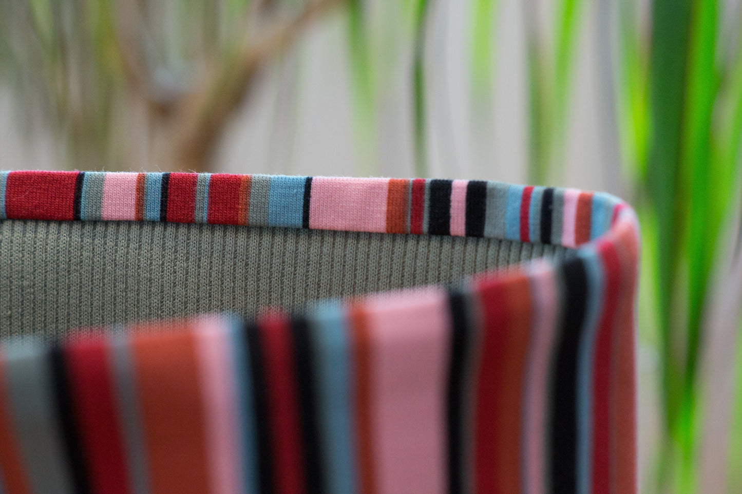 Stirnband Streifen rot blau grün Damen Feinripp