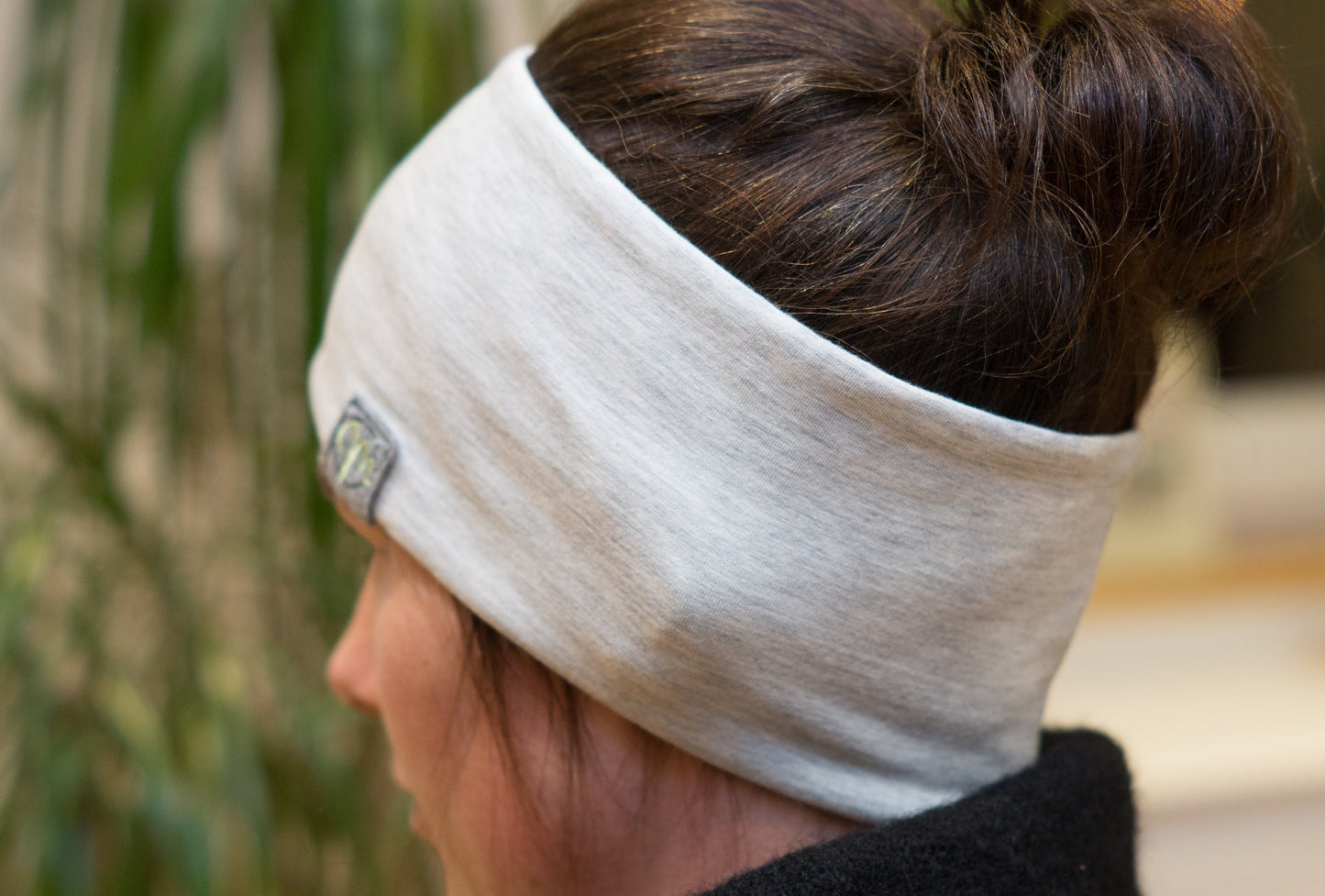 Stirnband grau meliert Damen Jersey