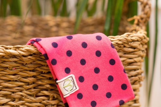 Stirnband Punkte pink schwarz Kinder Feinripp
