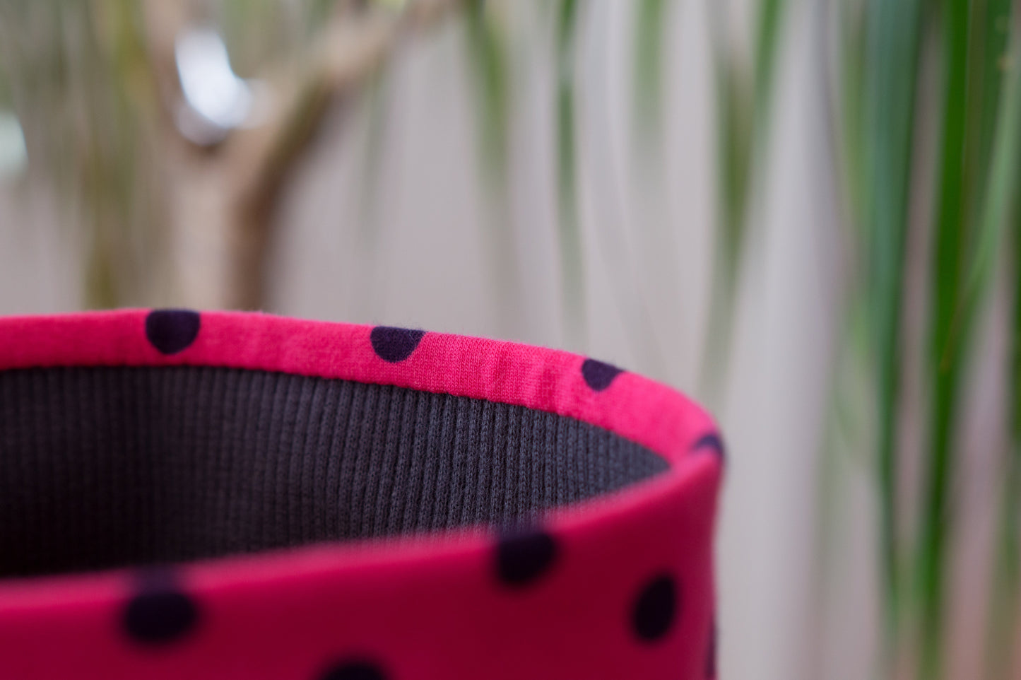 Stirnband Punkte pink schwarz Kinder Feinripp