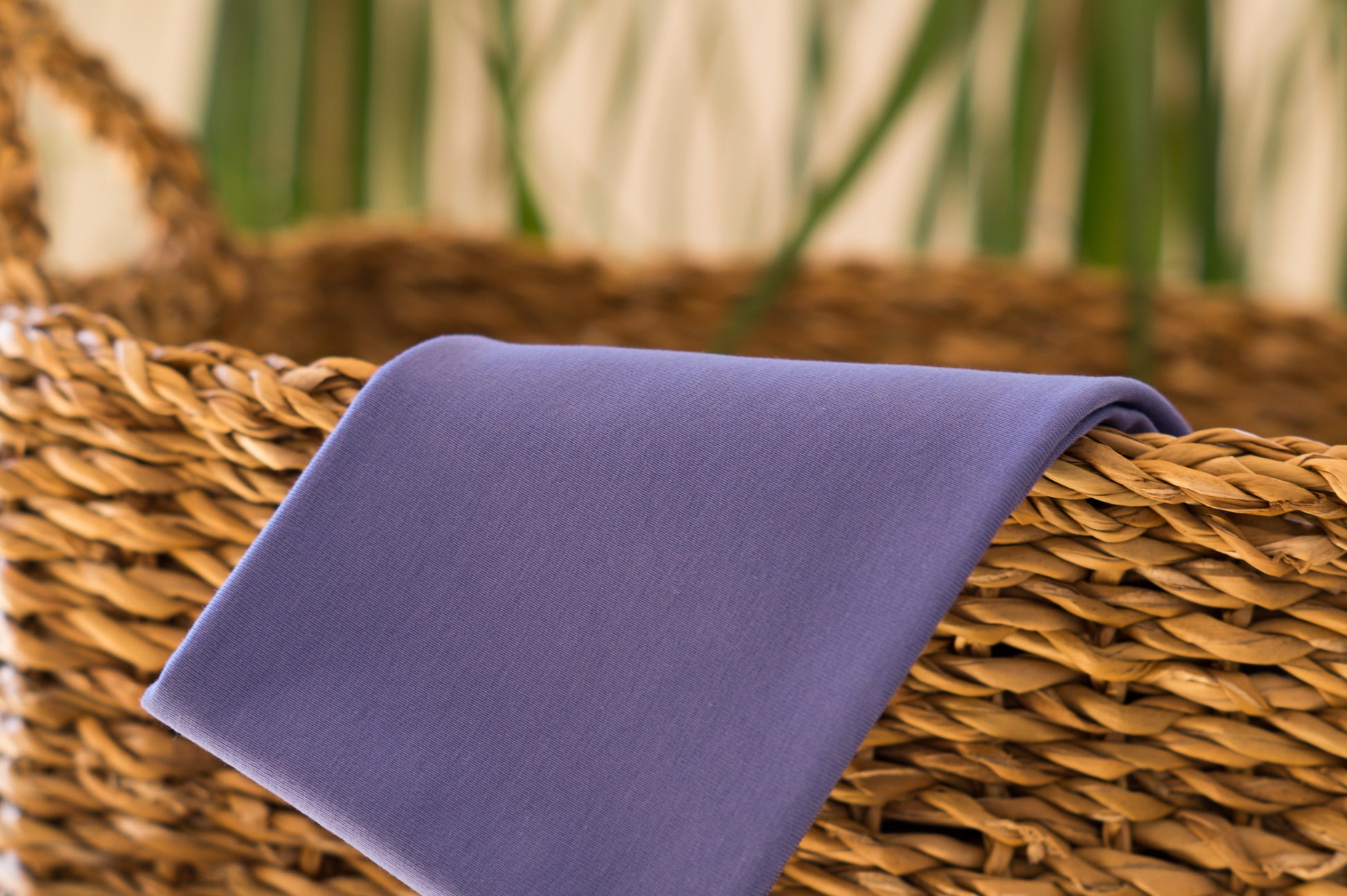 Stirnband blau uni Damen Feinripp