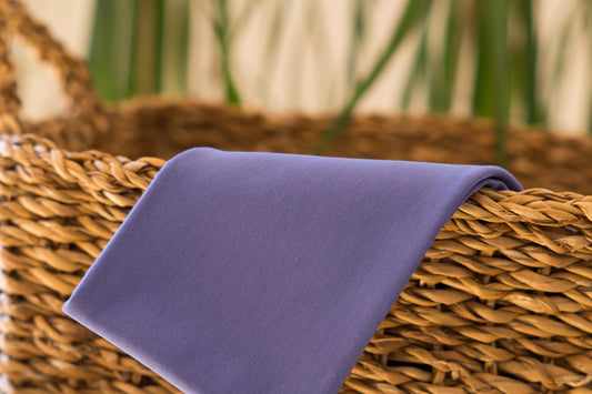 Stirnband blau uni Damen Feinripp