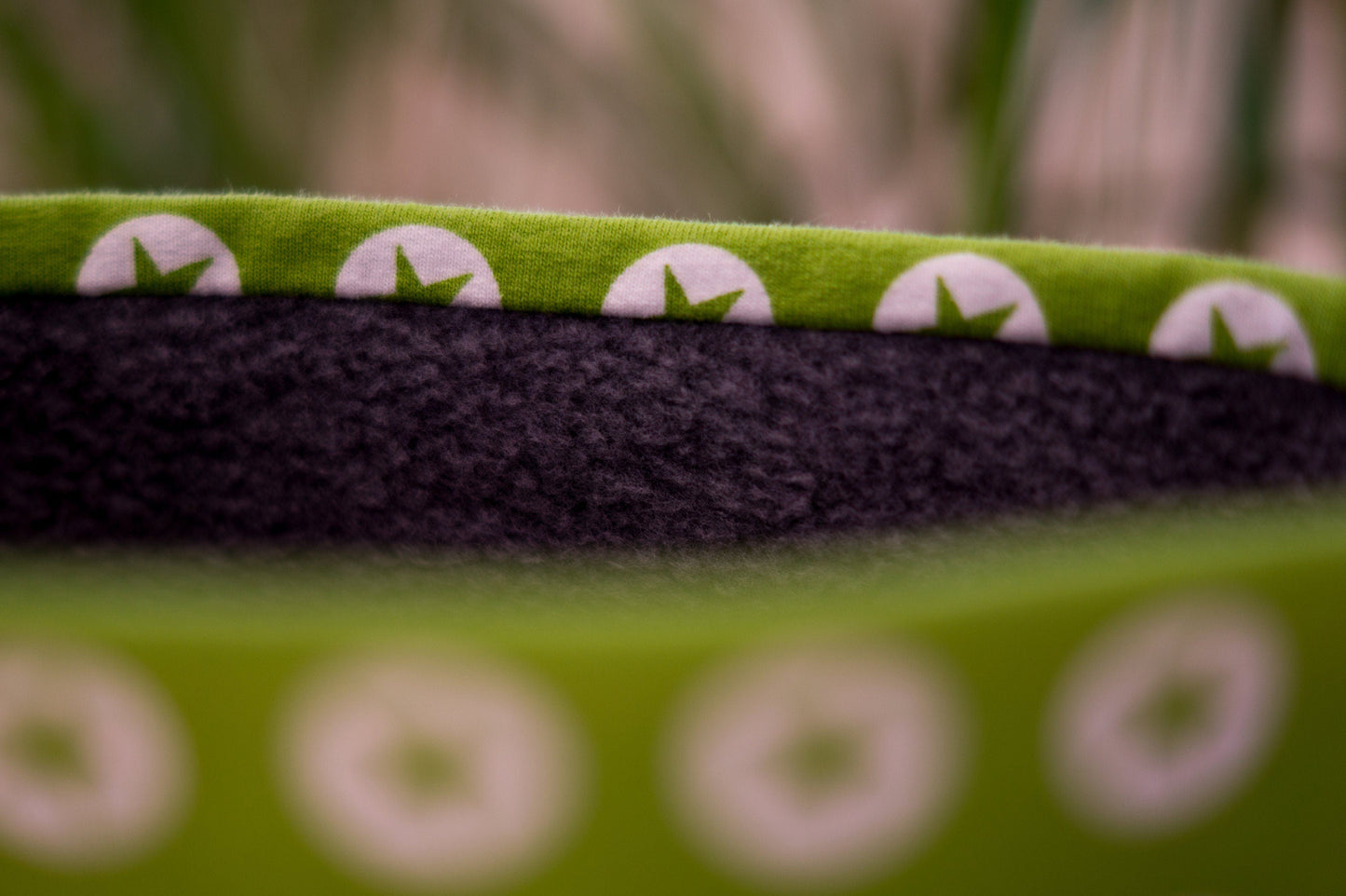 Stirnband Sterne grün Damen innen Fleece