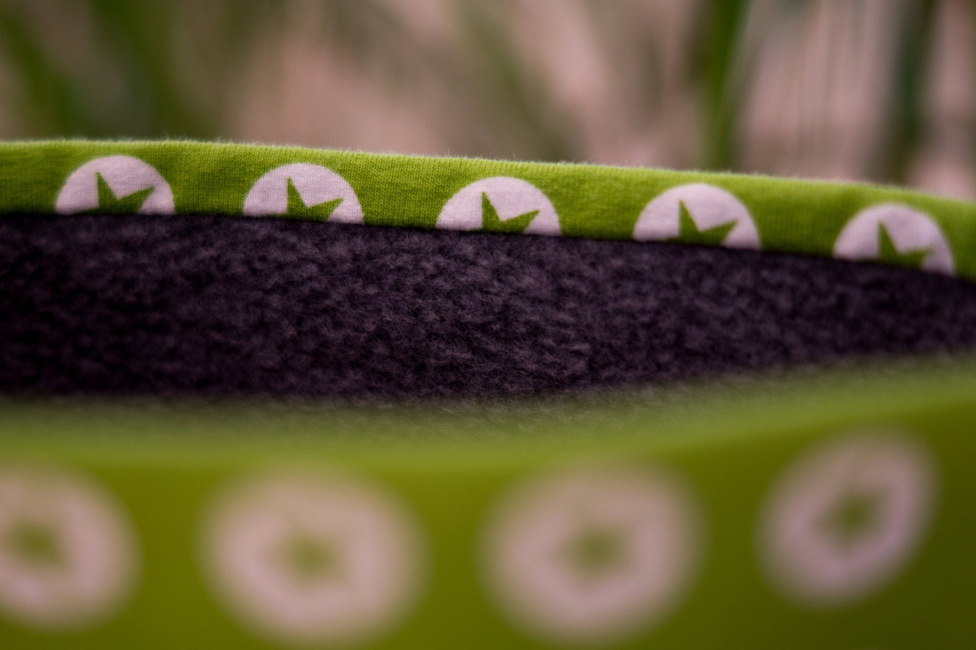 Stirnband Sterne grün Damen innen Fleece