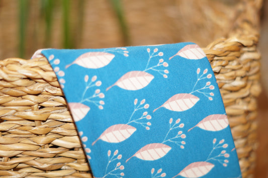 Stirnband blau Blätter Damen Jersey