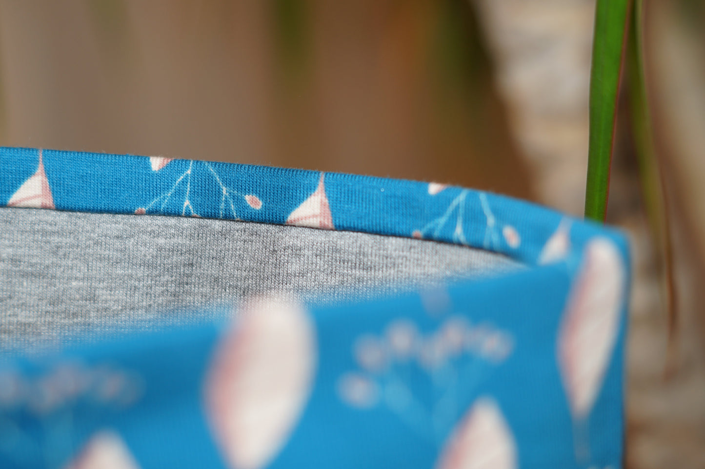 Stirnband blau Blätter Damen Jersey