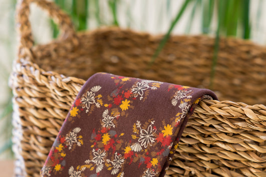 Stirnband braun Herbst Blätter Damen Feinripp