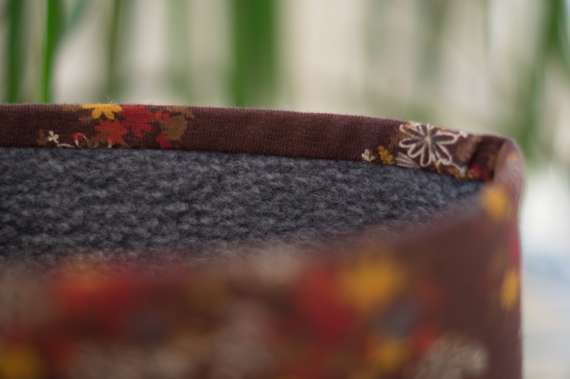Stirnband braun Herbst Blätter Damen innen Fleece