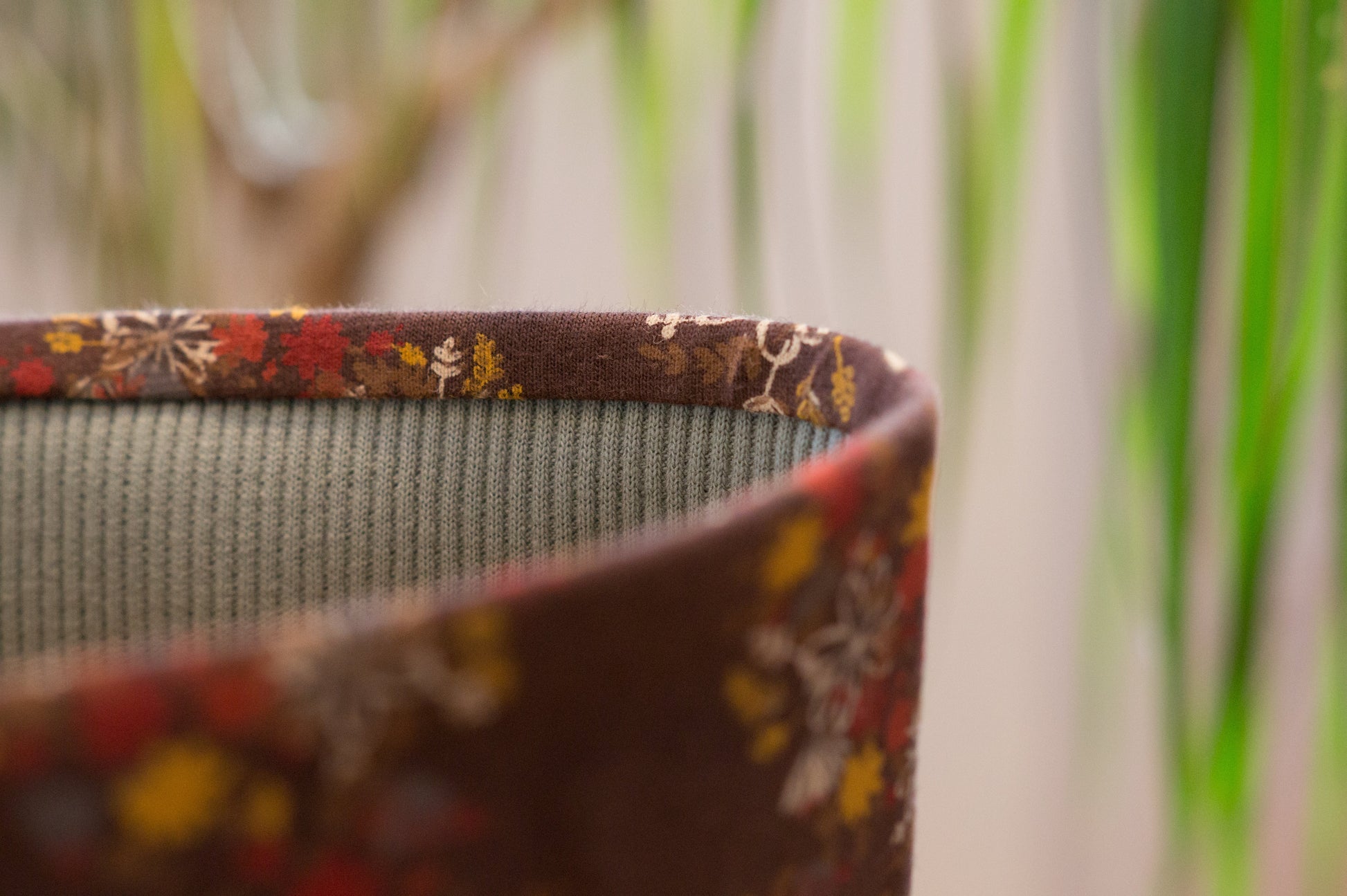Stirnband braun Herbst Blätter Damen Feinripp