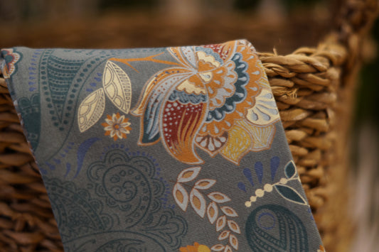 Stirnband grün orientalisch Blumen Damen innen Fleece