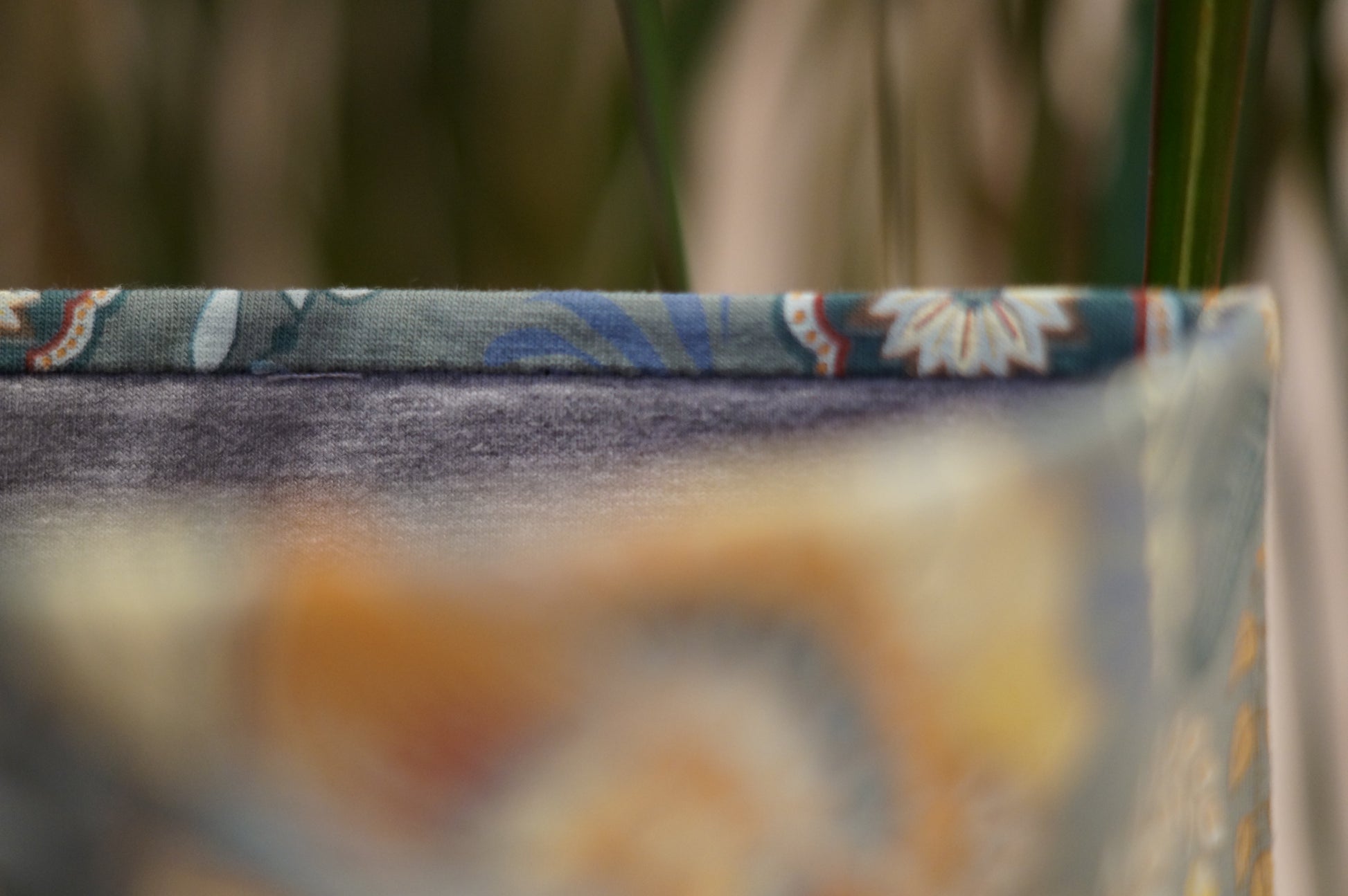 Stirnband grün orientalisch Blumen Damen Jersey
