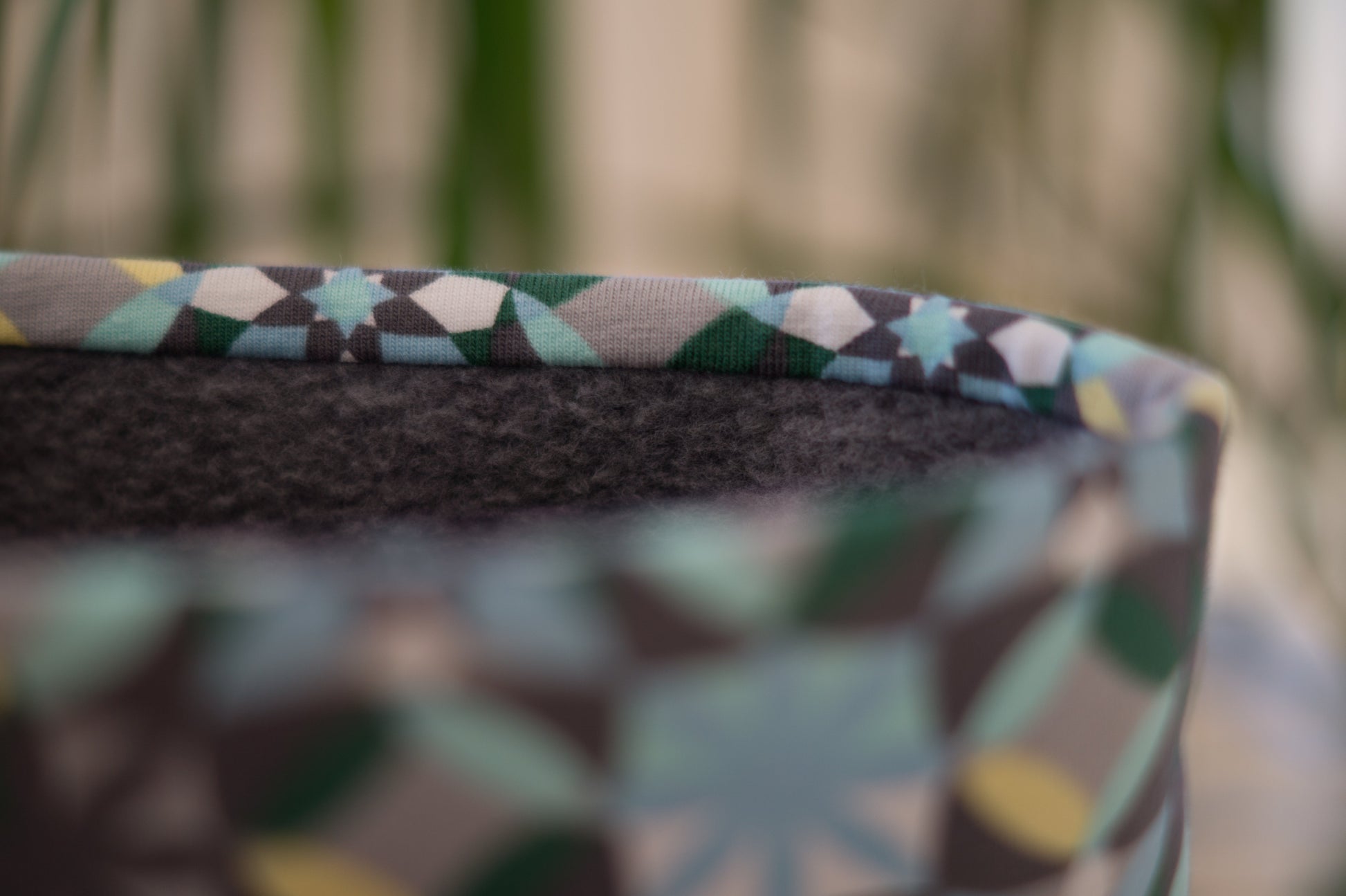 Stirnband Muster Blumen grün Damen innen Fleece