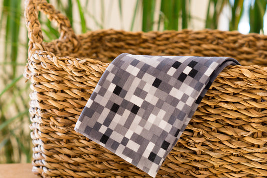Stirnband Pixel grau Weiß Damen innen Fleece