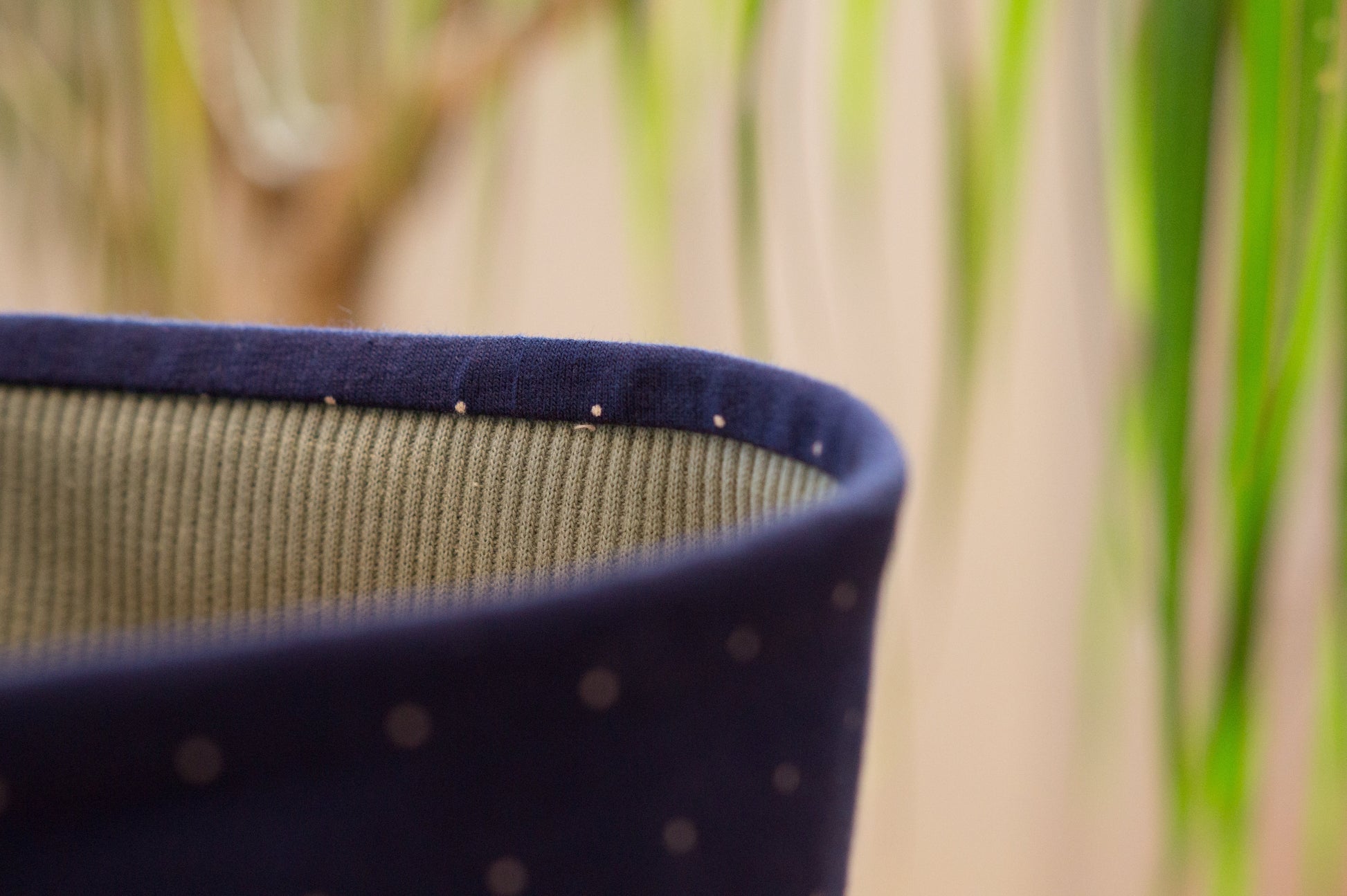 Stirnband blau Punkte klein Damen Feinripp