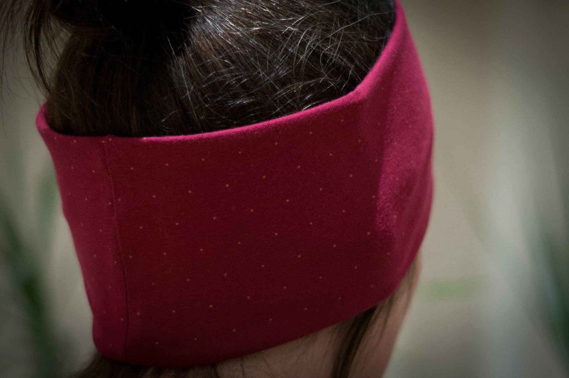 Stirnband rot Punkte klein Damen Feinripp