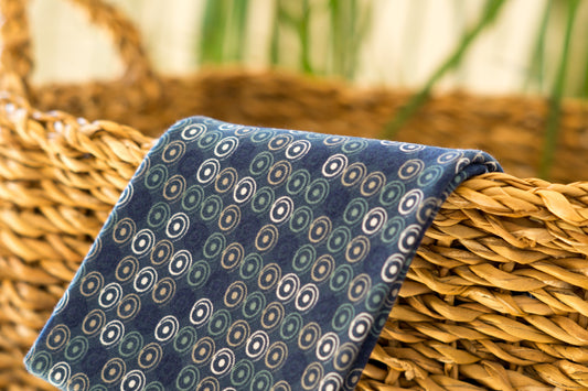 Stirnband Kringel blau Punkte Damen Feinripp