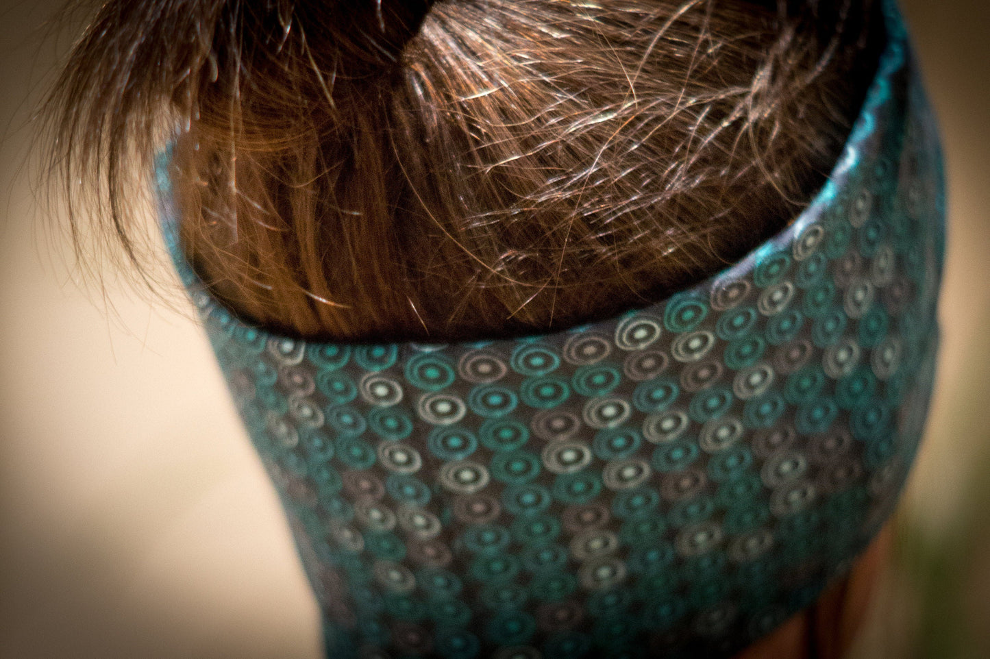 Stirnband Kringel grün Punkte Damen innen Fleece