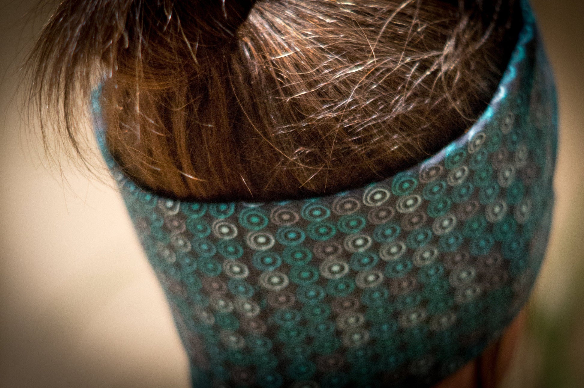 Stirnband Kringel grün Punkte Damen innen Fleece