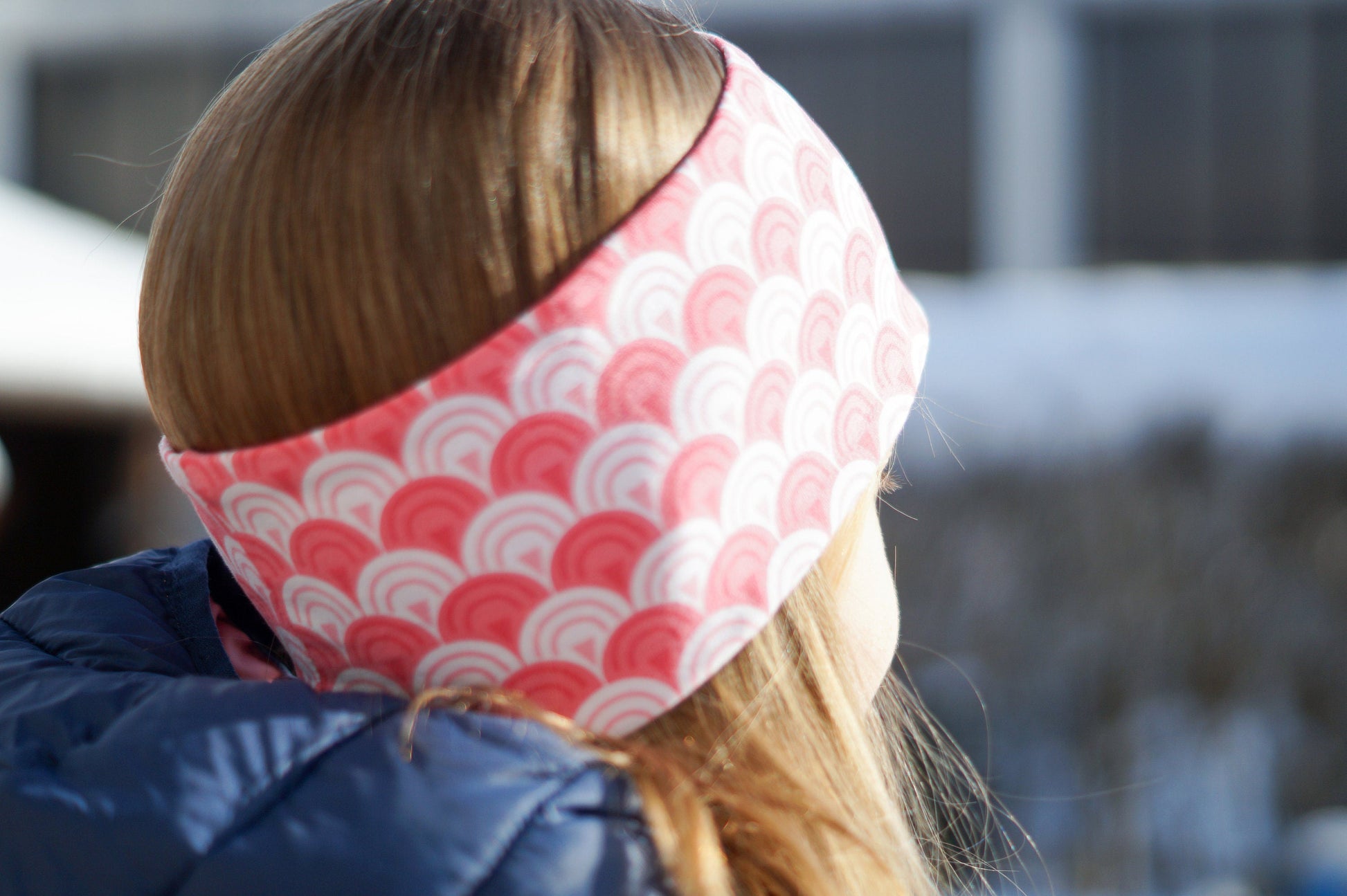 Stirnband Regenbogen rosa Weiß Kinder Jersey