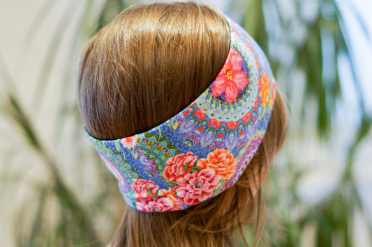 Stirnband Mandala kreis lila pink blau Kinder Jersey
