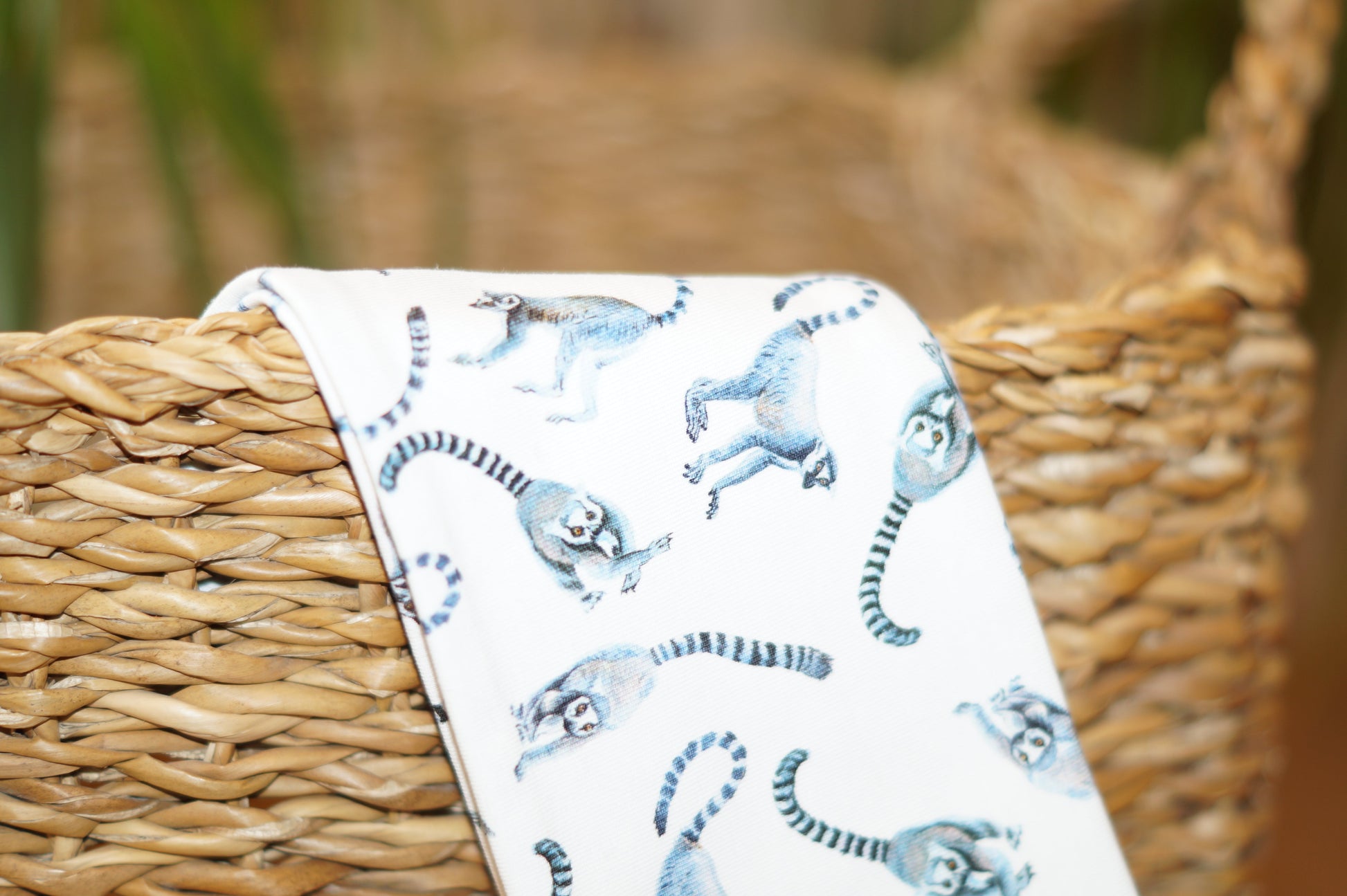 Stirnband Affe blau Weiß Kinder innen Fleece