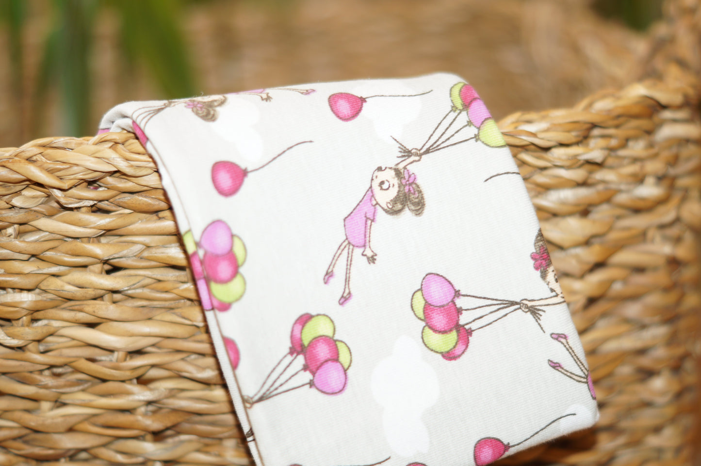 Stirnband grau Luftballon pink Kinder innen Fleece