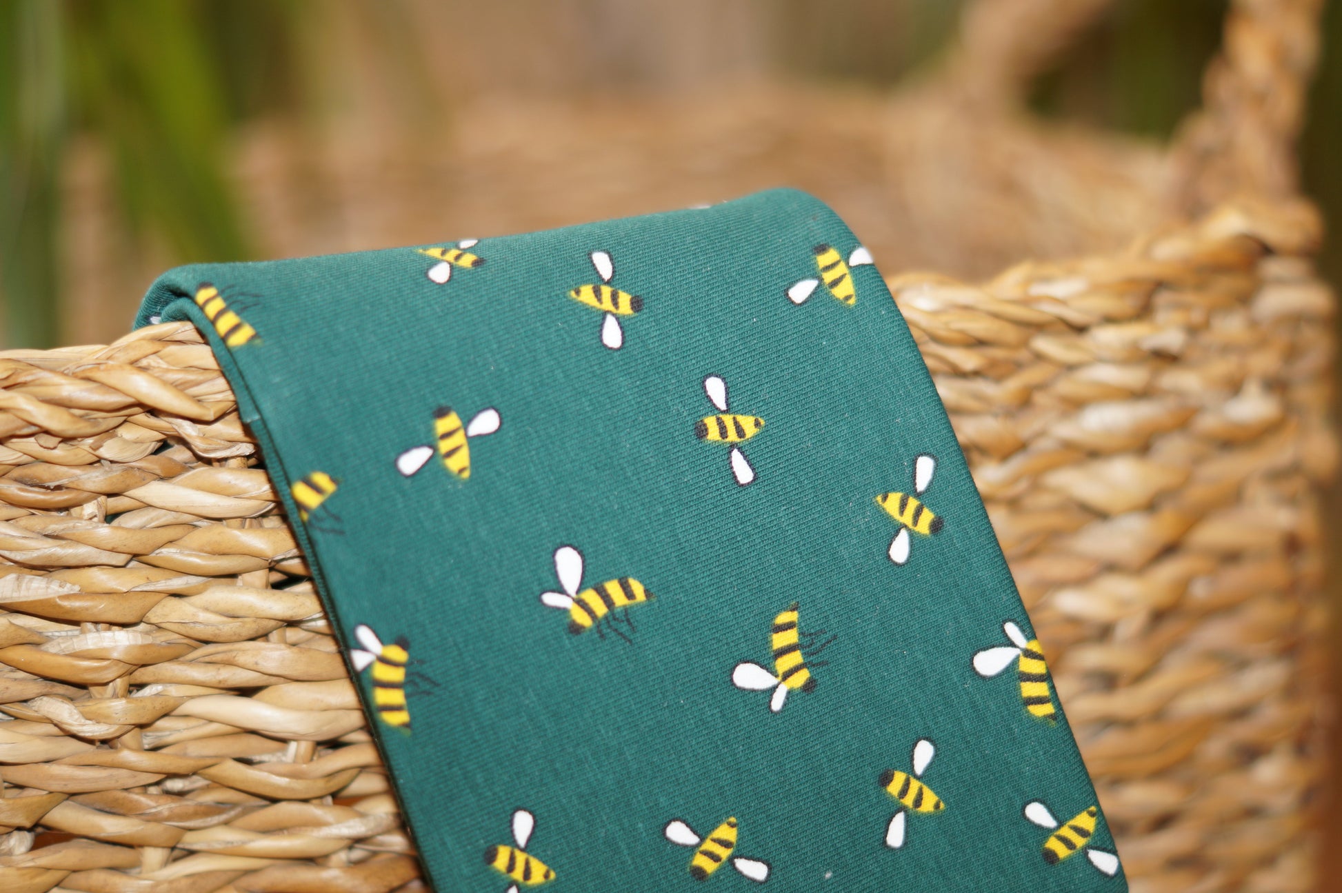 Stirnband grün Biene Kinder innen Fleece