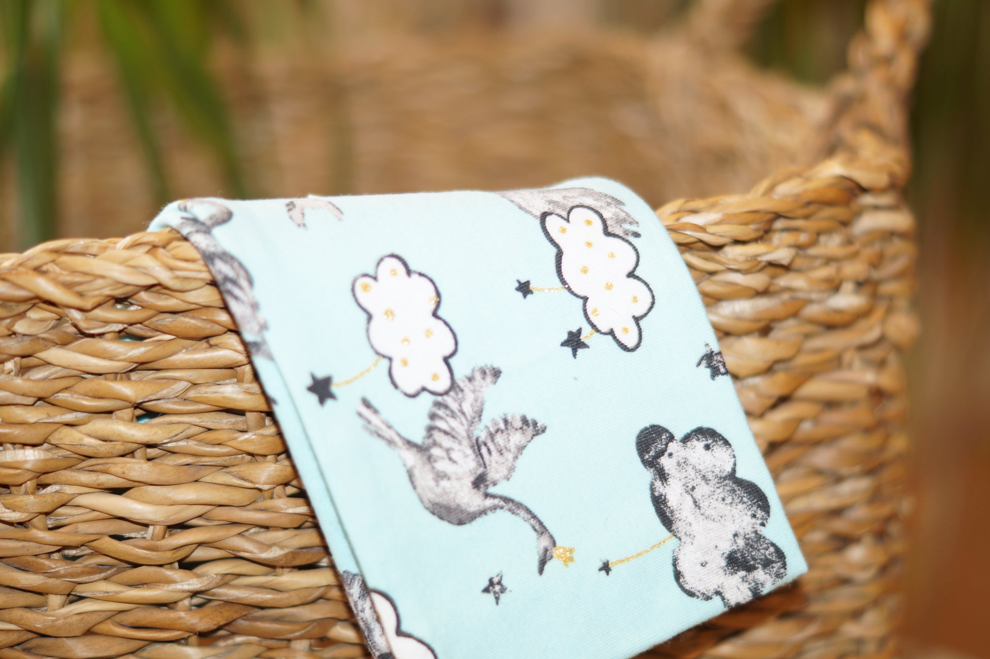 Stirnband schwan blau Kinder Jersey