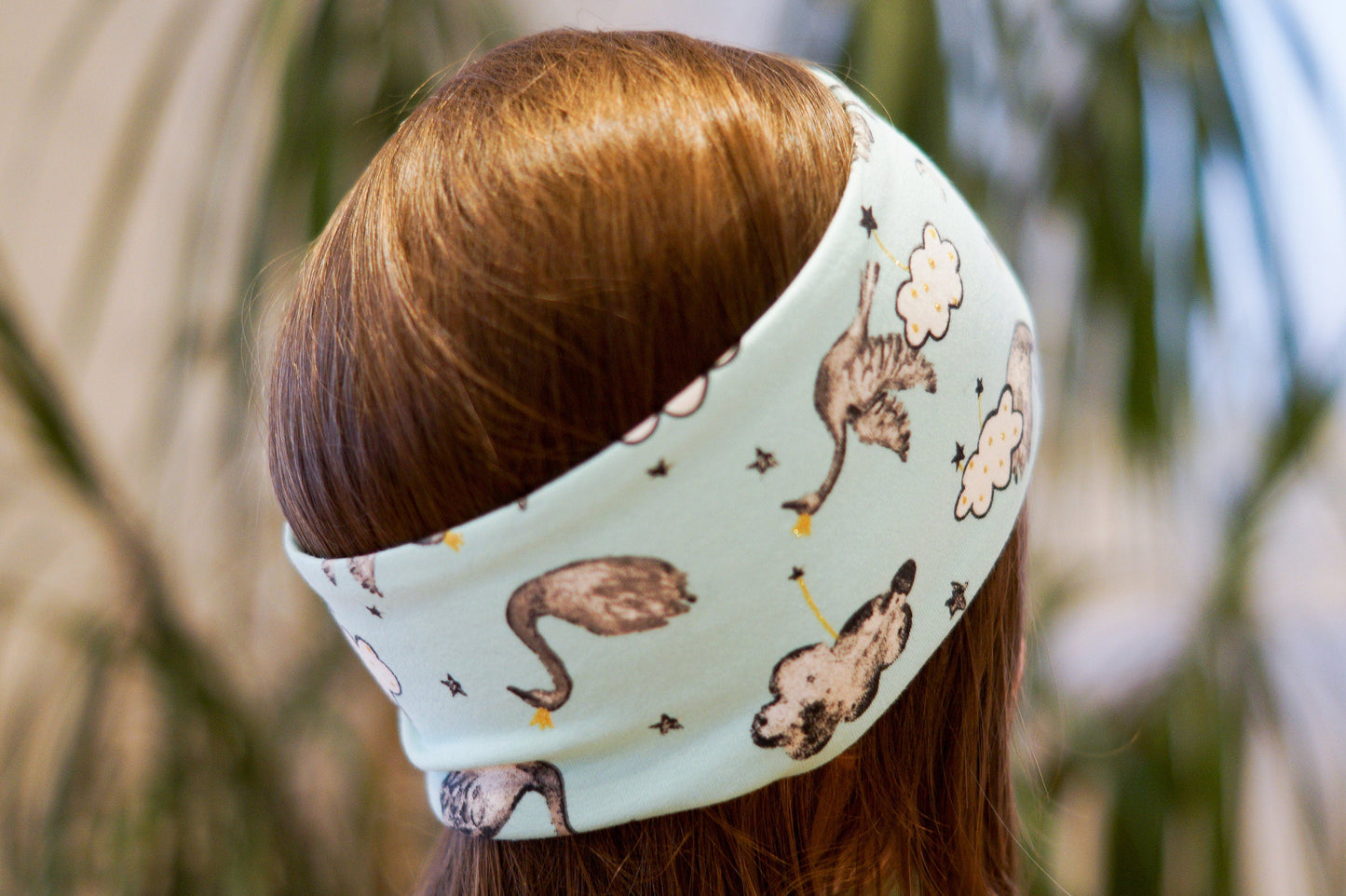 Stirnband schwan blau Kinder Jersey