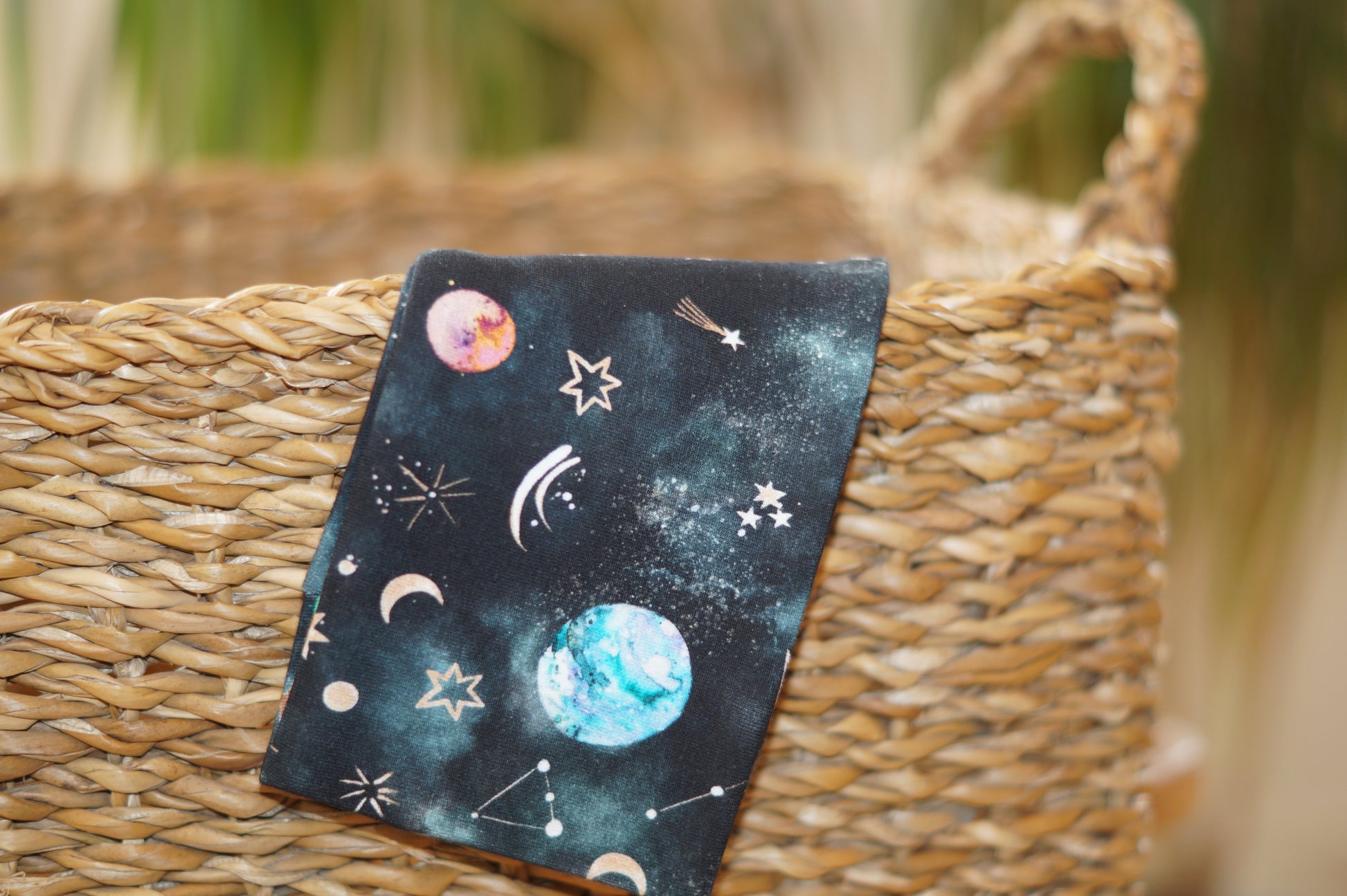 Stirnband Weltall Planeten Stern schwarz orange Kinder Jersey