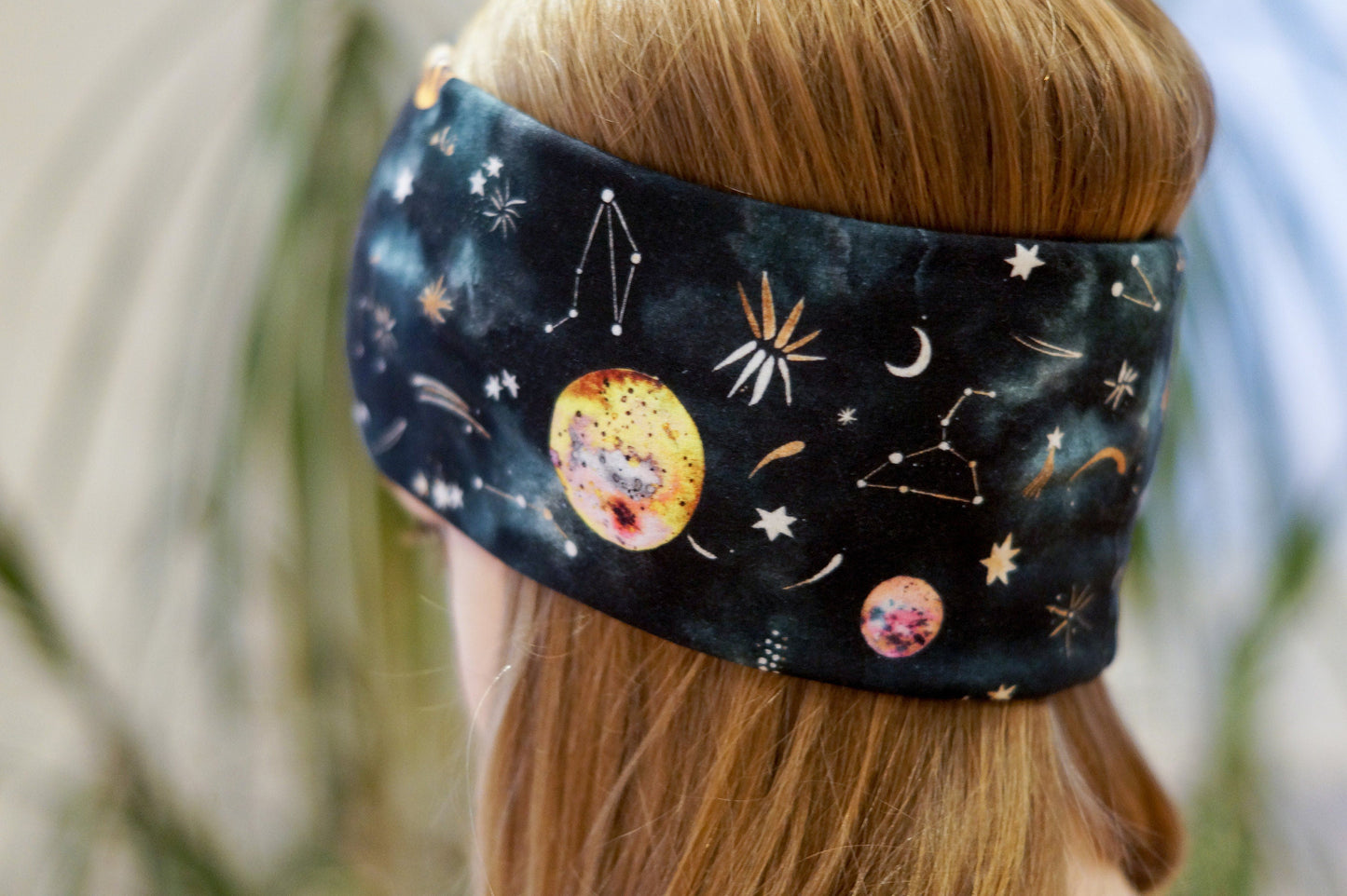 Stirnband Weltall Planeten Stern schwarz orange Kinder Jersey