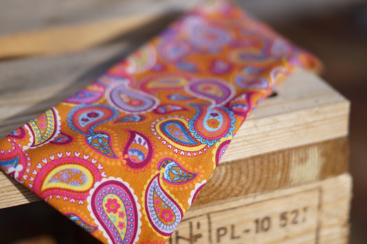 Stirnband Paisley orange Kinder Jersey
