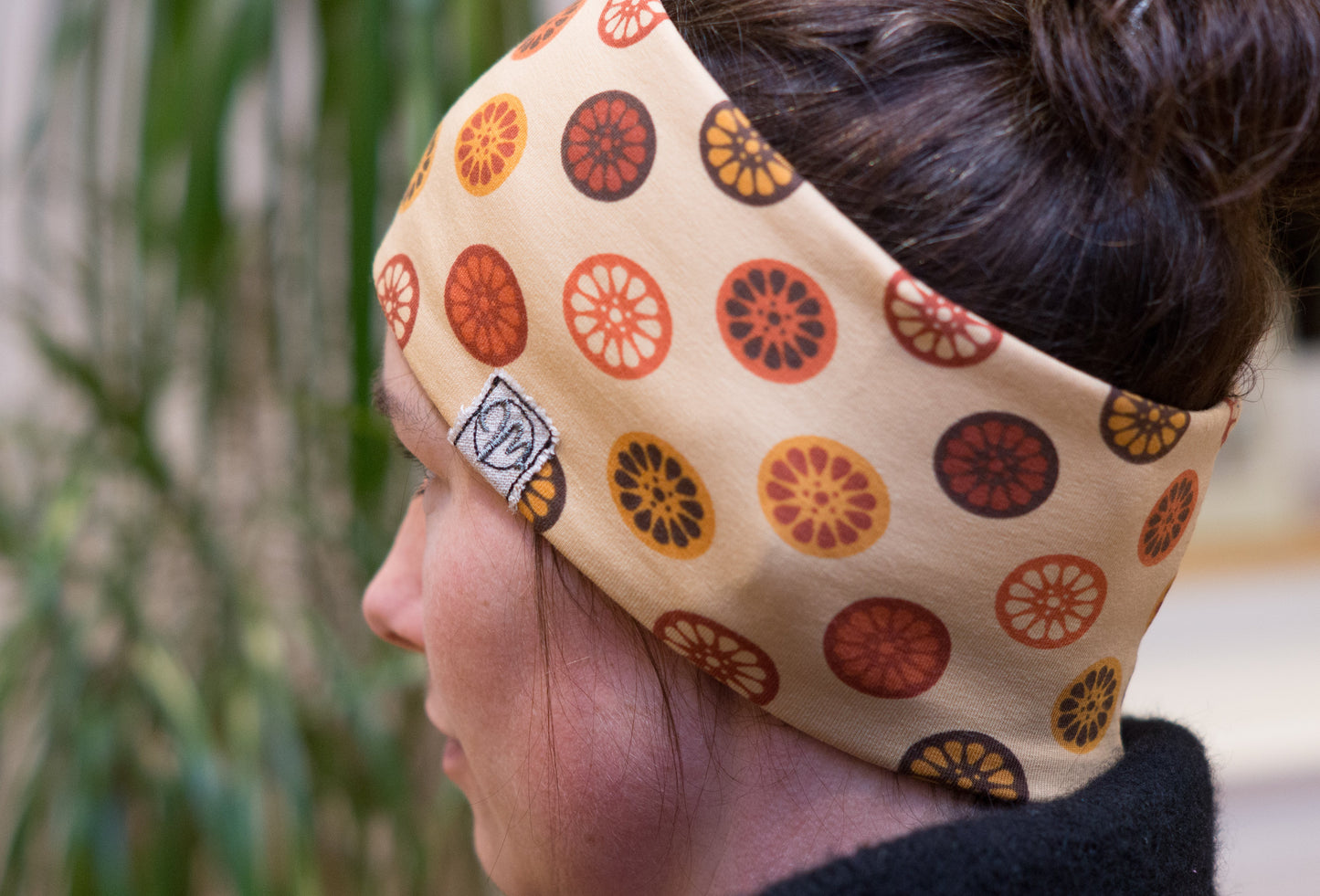 Stirnband Orangen orange rot Damen Feinripp