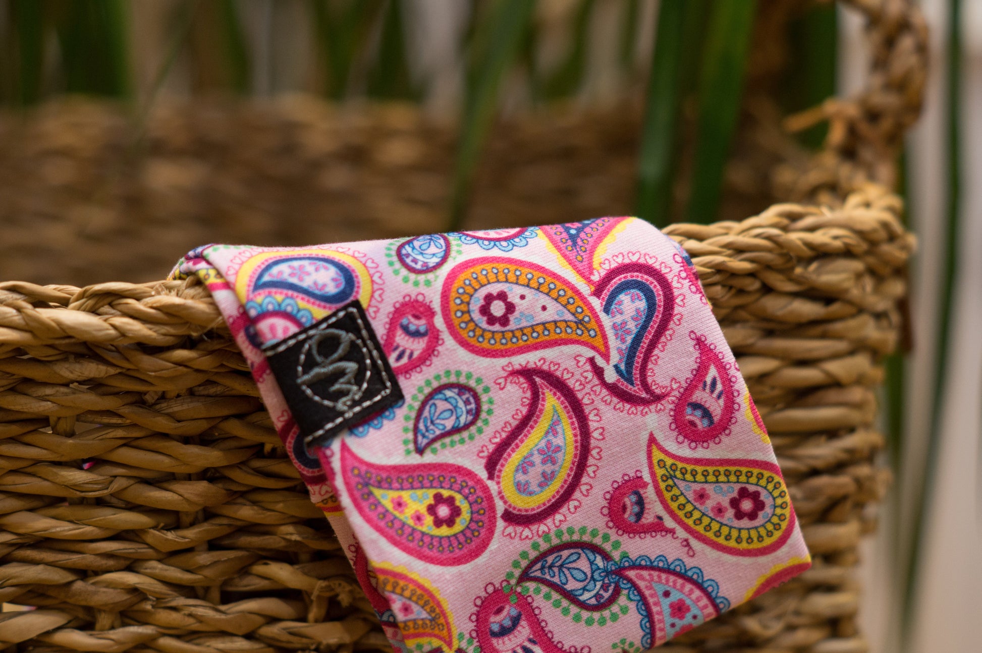 Stirnband Paisley pink Kinder Feinripp