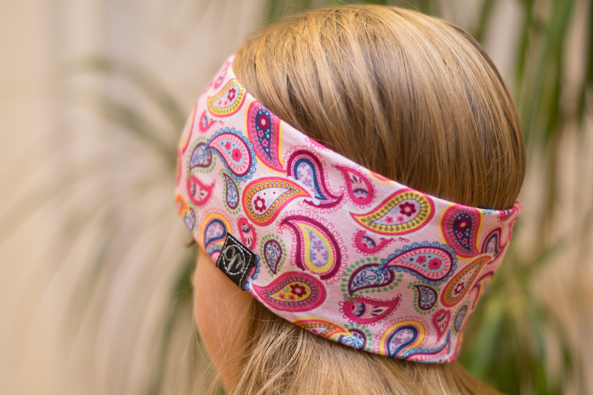 Stirnband Paisley pink Kinder Feinripp