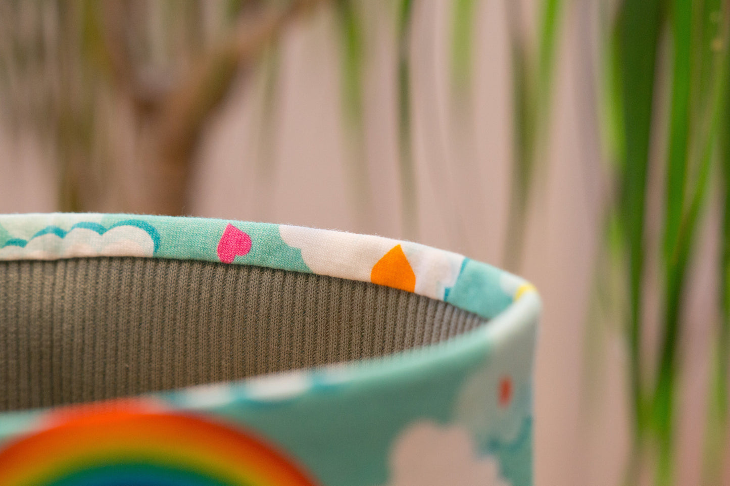 Stirnband Regenbogen Wolken türkise Kinder Feinripp