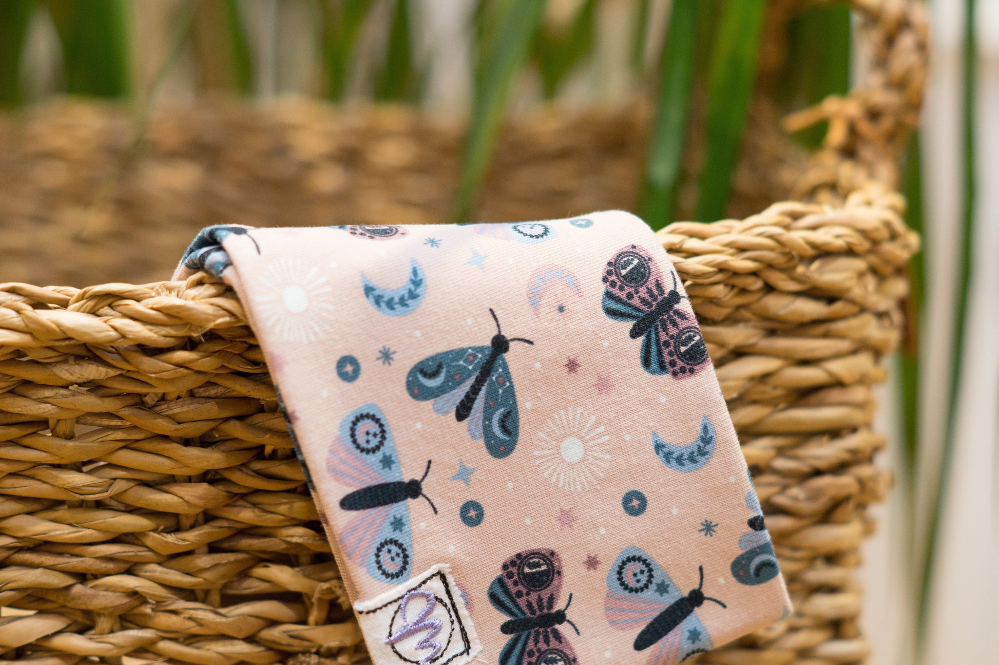 Stirnband Schmetterling rosa Kinder Feinripp