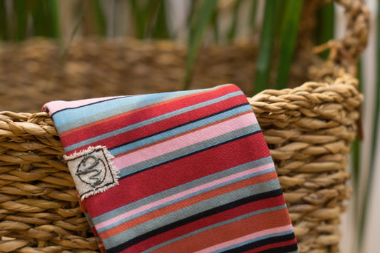 Stirnband Streifen rot blau grün Damen Feinripp