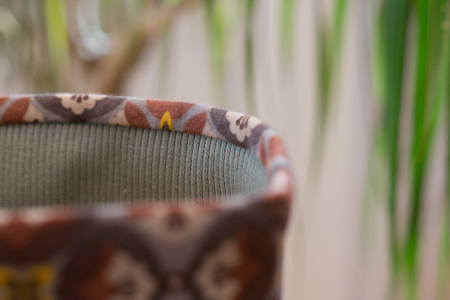 Stirnband Blumen orientalisch braun Retro Damen Feinripp